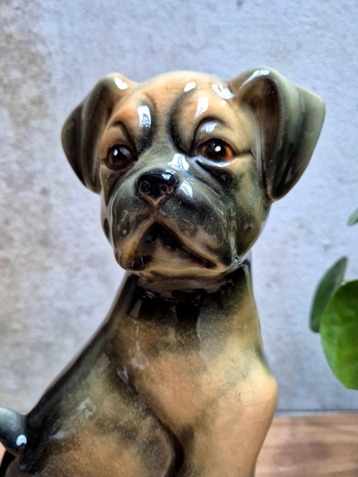 Vintage Keramische Boxer Hond Figuur - Decoratief Beeld, Ophalen of Verzenden