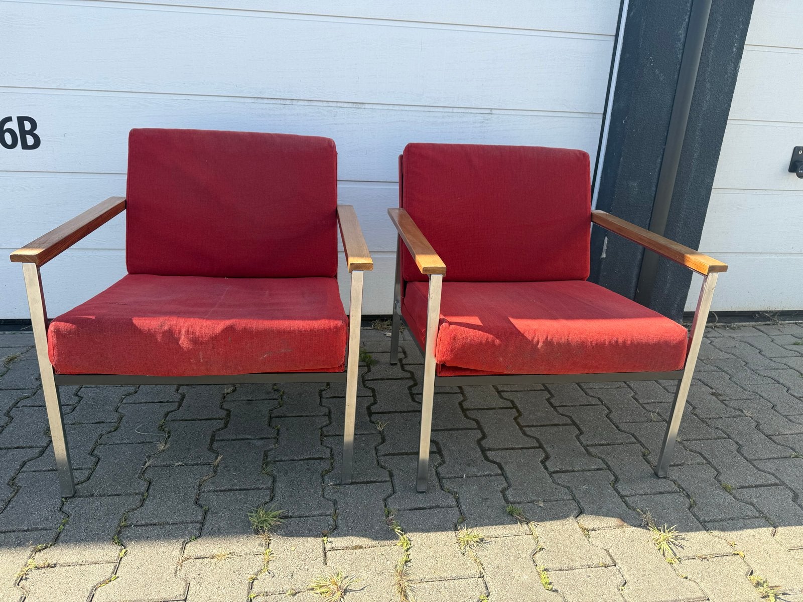 Set van 2 Gispen fauteuils (1453, Coen de Vries), Huis en Inrichting, Ophalen, Gebruikt, Twee, Metaal