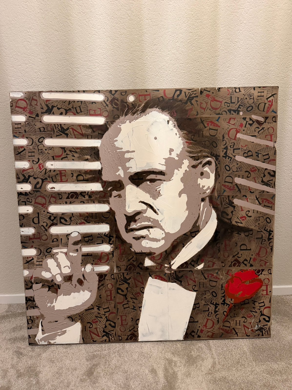 Schilderij The Godfather 100x100cm, Ophalen, Op houten frame, Film