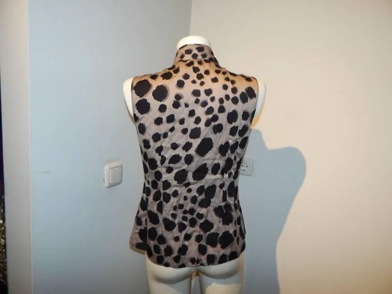 Moschino cheapandchic deels zijde top animal bef ruffels M, Maat 38/40 (M), Verzenden, Beige, Moschino