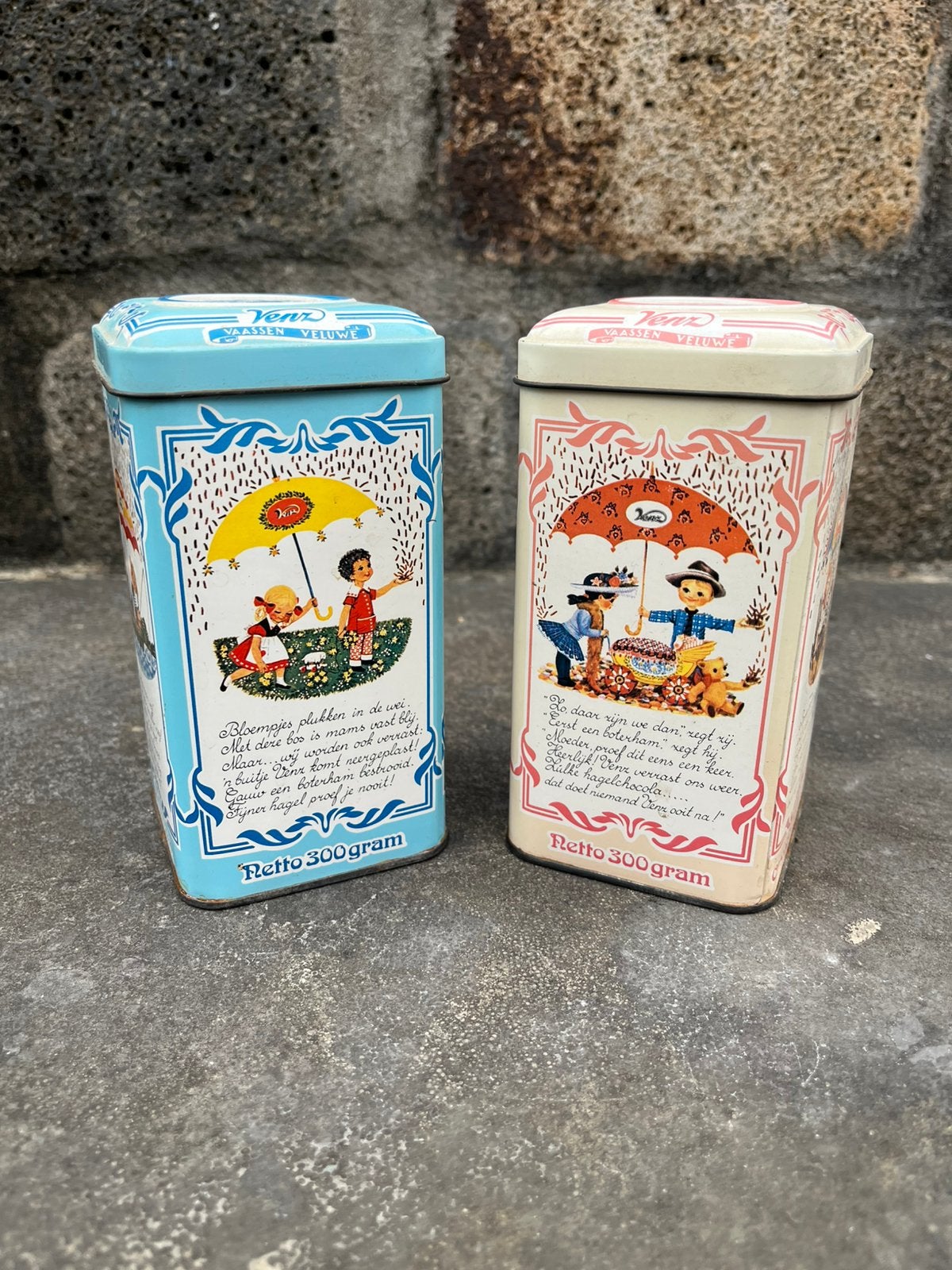 Vintage Venz hagelslagblikken gemaakt in Vaassen 60s, Verzamelen, Blikken, Ophalen of Verzenden, Zo goed als nieuw, Overige, Overige merken