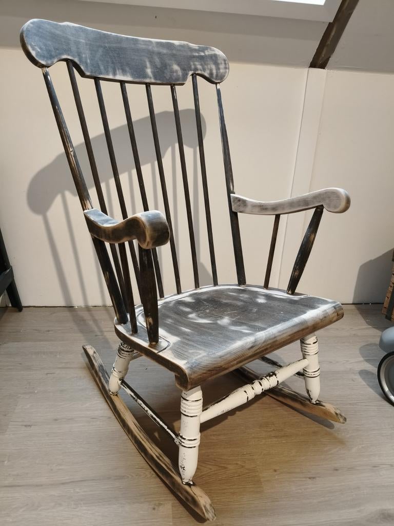 Mooie vintage hardhouten schommelstoel, Ophalen, Gebruikt, Stoel(en)