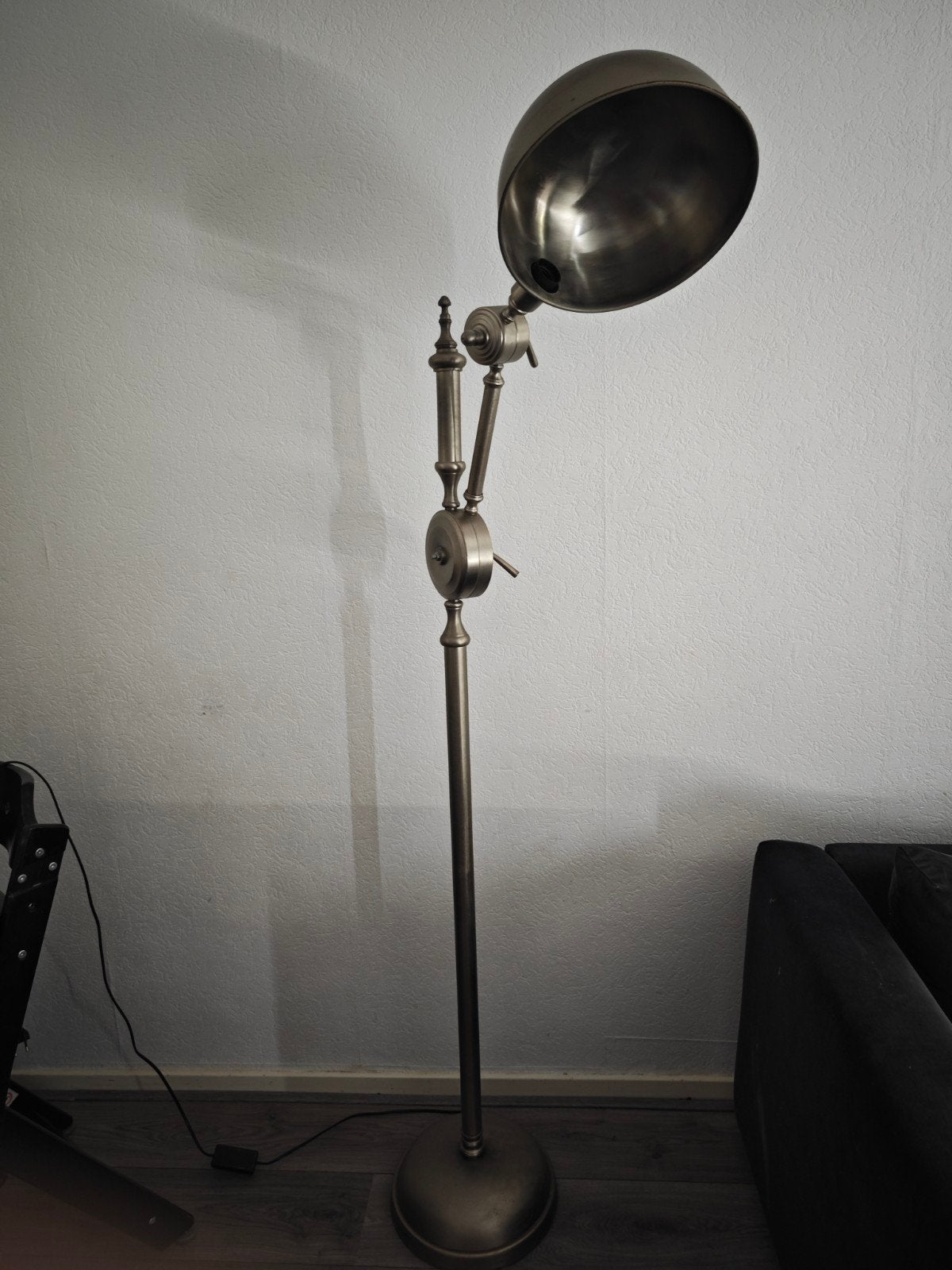verstelbare industriële vintage vloerlamp, Ophalen, Gebruikt, Klassiek, Industrieel, E27 (groot)