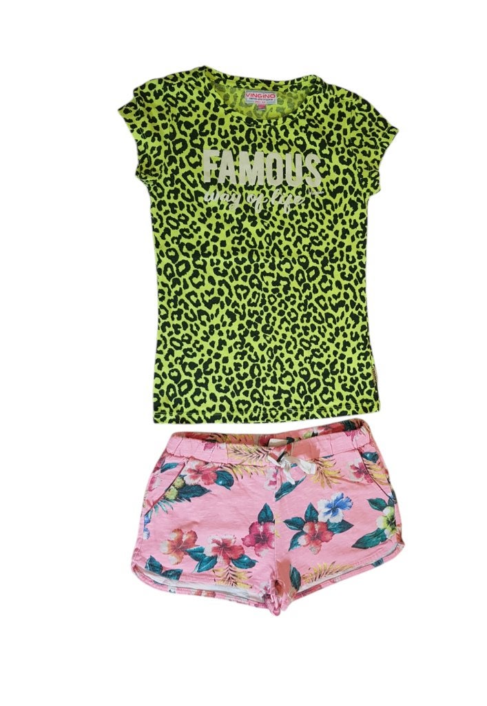 Gaaf ZARA roze bloemen sweatshortje maat 140., Kinderen en Baby's, Kinderkleding | Maat 140, Broek, Zo goed als nieuw, Zara, Verzenden