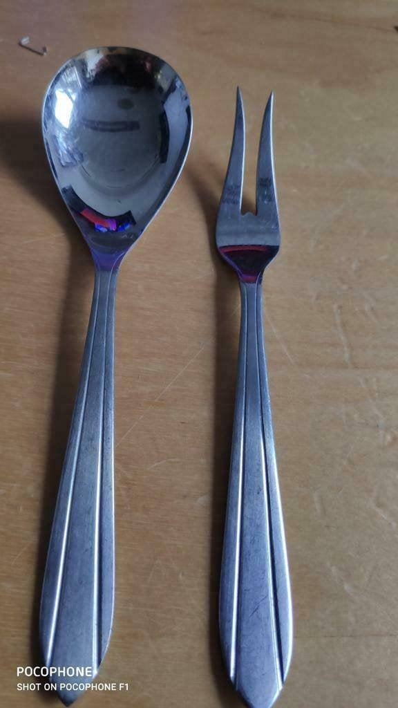 Cocktail vorkje en lepel 'VOORSCHOTEN" 1930, Ophalen of Verzenden