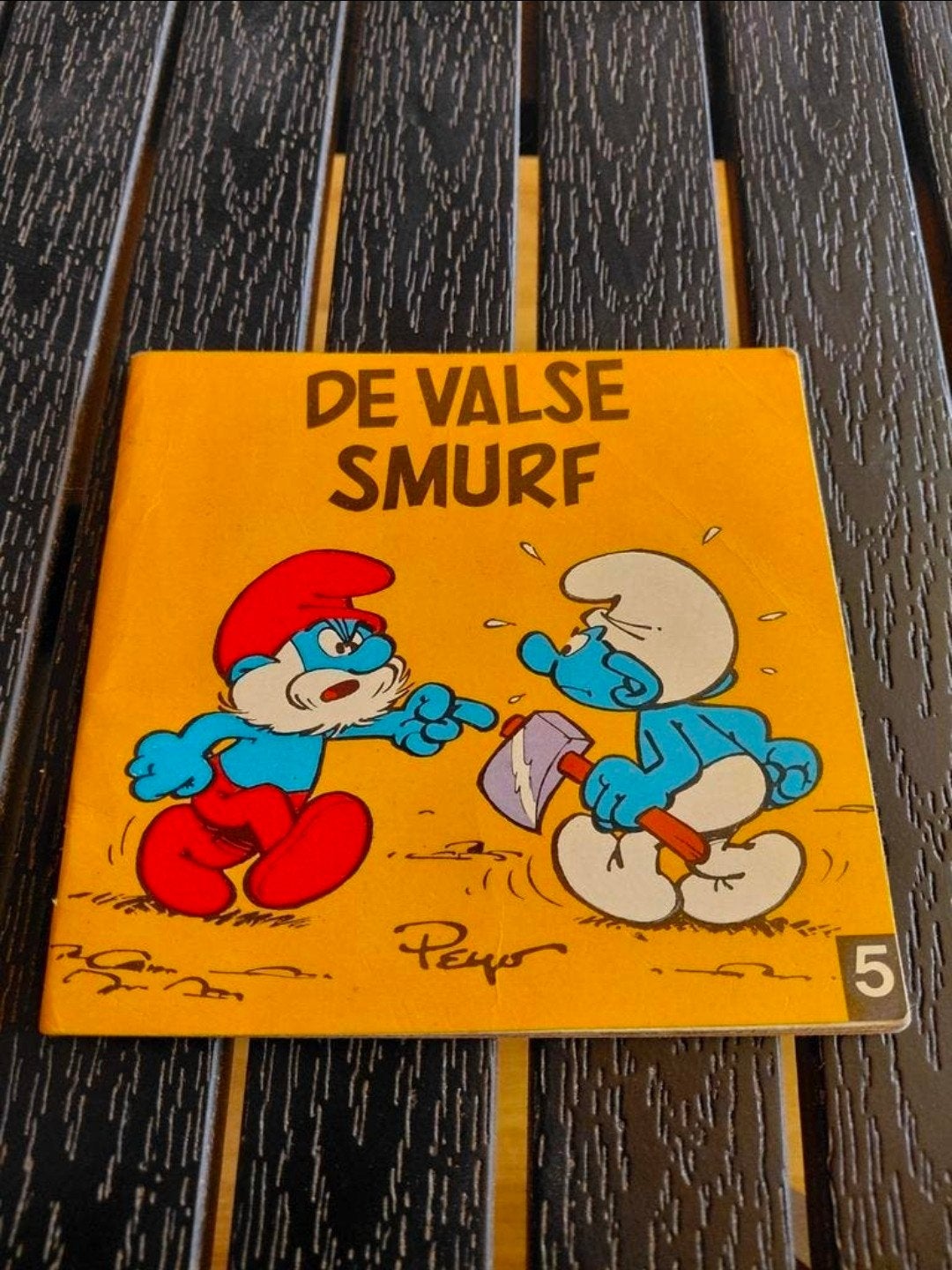 Smurfen miniboekje 5 De Valse Smurf 1982., Verzamelen, Smurfen, Ophalen of Verzenden, Gebruikt, Verschillende Smurfen, Stripboek