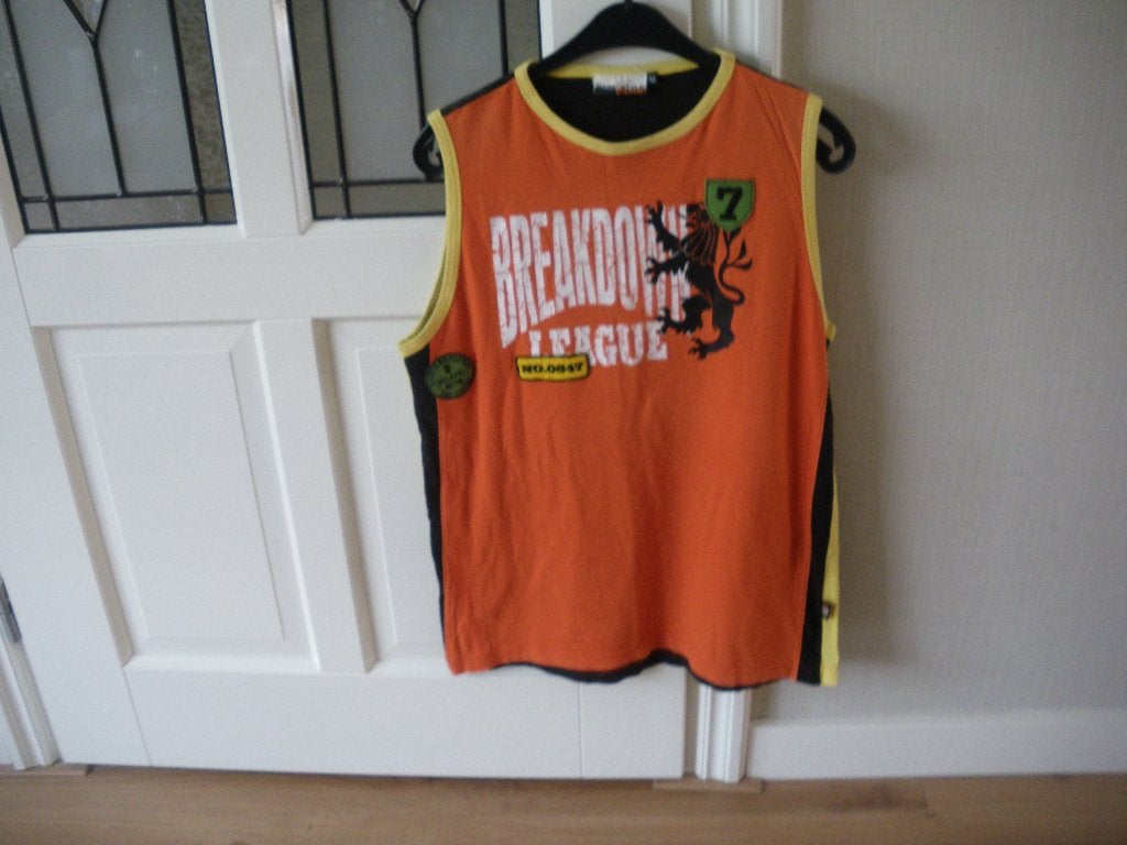 leuk mouwloos oranje zomer shirt mt medium basic style, Ophalen of Verzenden, Zo goed als nieuw, Maat 48/50 (M), Oranje
