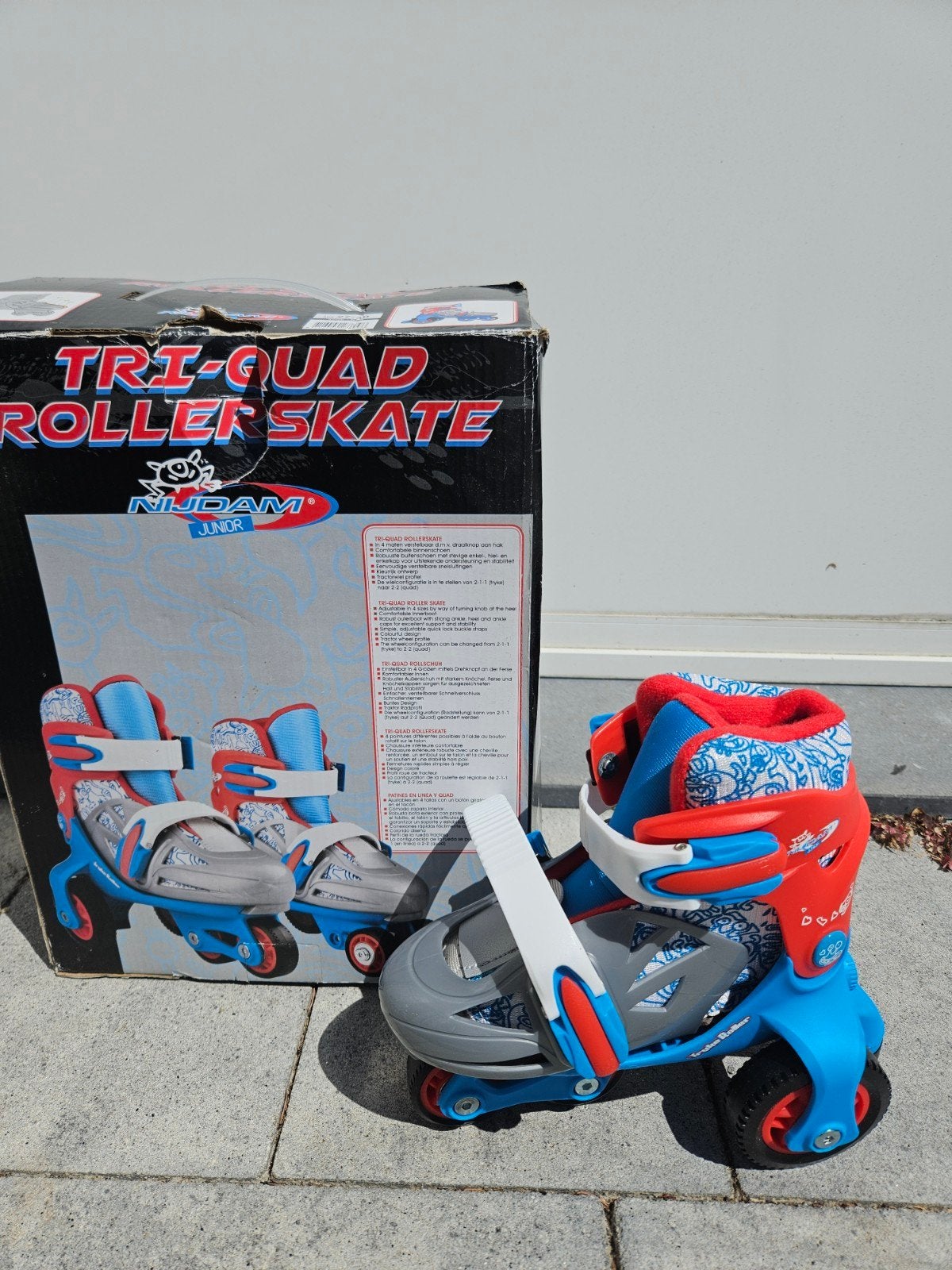 Nijdam Tri-Quad Roller Skates - Verstelbaar Maat 27-30, Ophalen, Verstelbaar, Nieuw, Kinderen