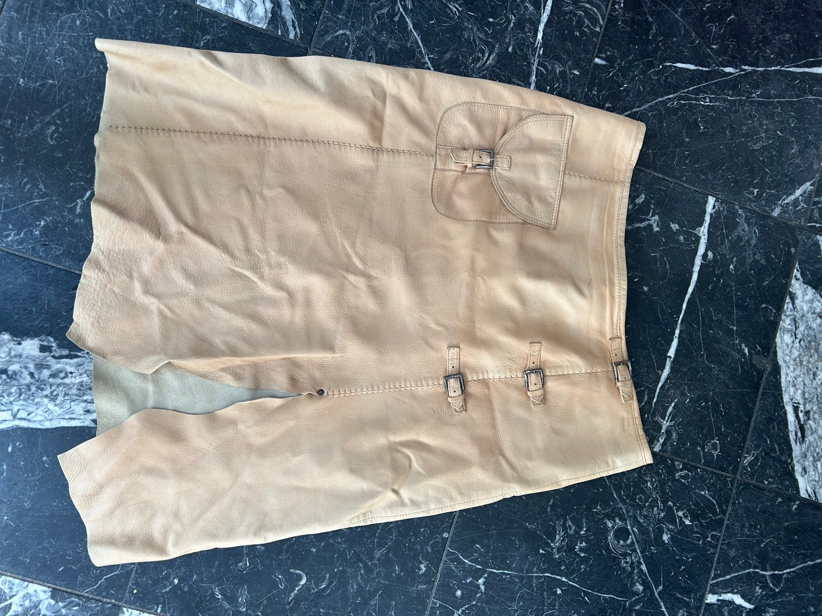 Enes super zachte beige leren rok, Maat 38/40 (M), Beige, Ophalen of Verzenden, Zo goed als nieuw