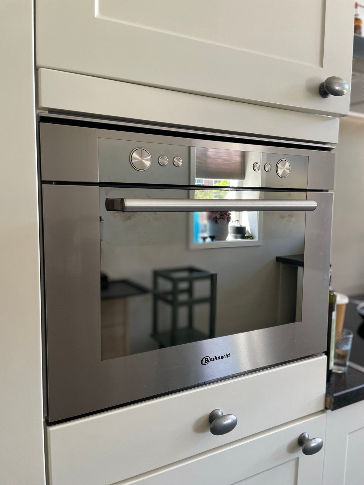 Bauknecht oven magnetron EMCHE 8145 PT - Inbouw, Ophalen, 45 tot 50 cm, Bauknecht, Gebruikt