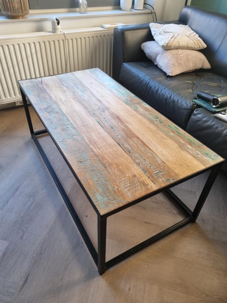 Industriele salontafel te koop, Huis en Inrichting, Tafels | Salontafels, 100 tot 150 cm, 50 tot 100 cm, Zo goed als nieuw, Minder dan 50 cm