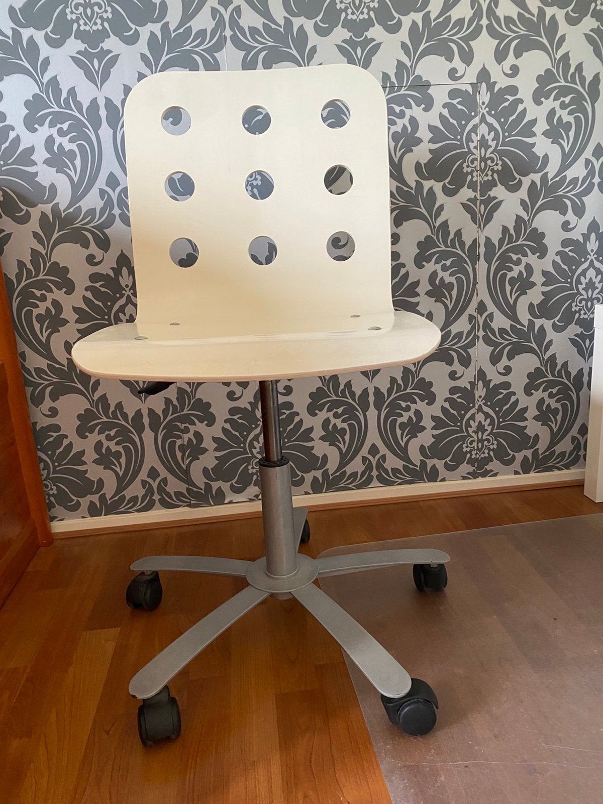Bureaustoel met wieltjes Ikea, Huis en Inrichting, Ophalen, Gebruikt, Wit, Bureaustoel
