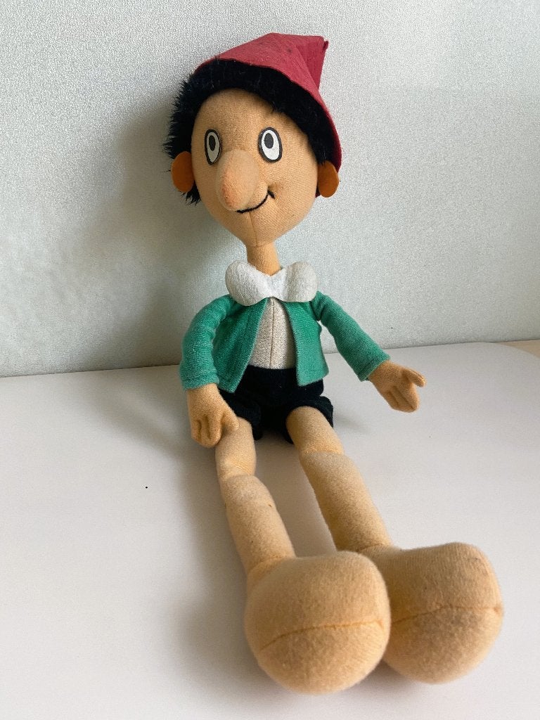 Vintage Pop Pinokkio 43 cm, Verzamelen, Ophalen of Verzenden, Peter Pan of Pinokkio, Gebruikt, Knuffel
