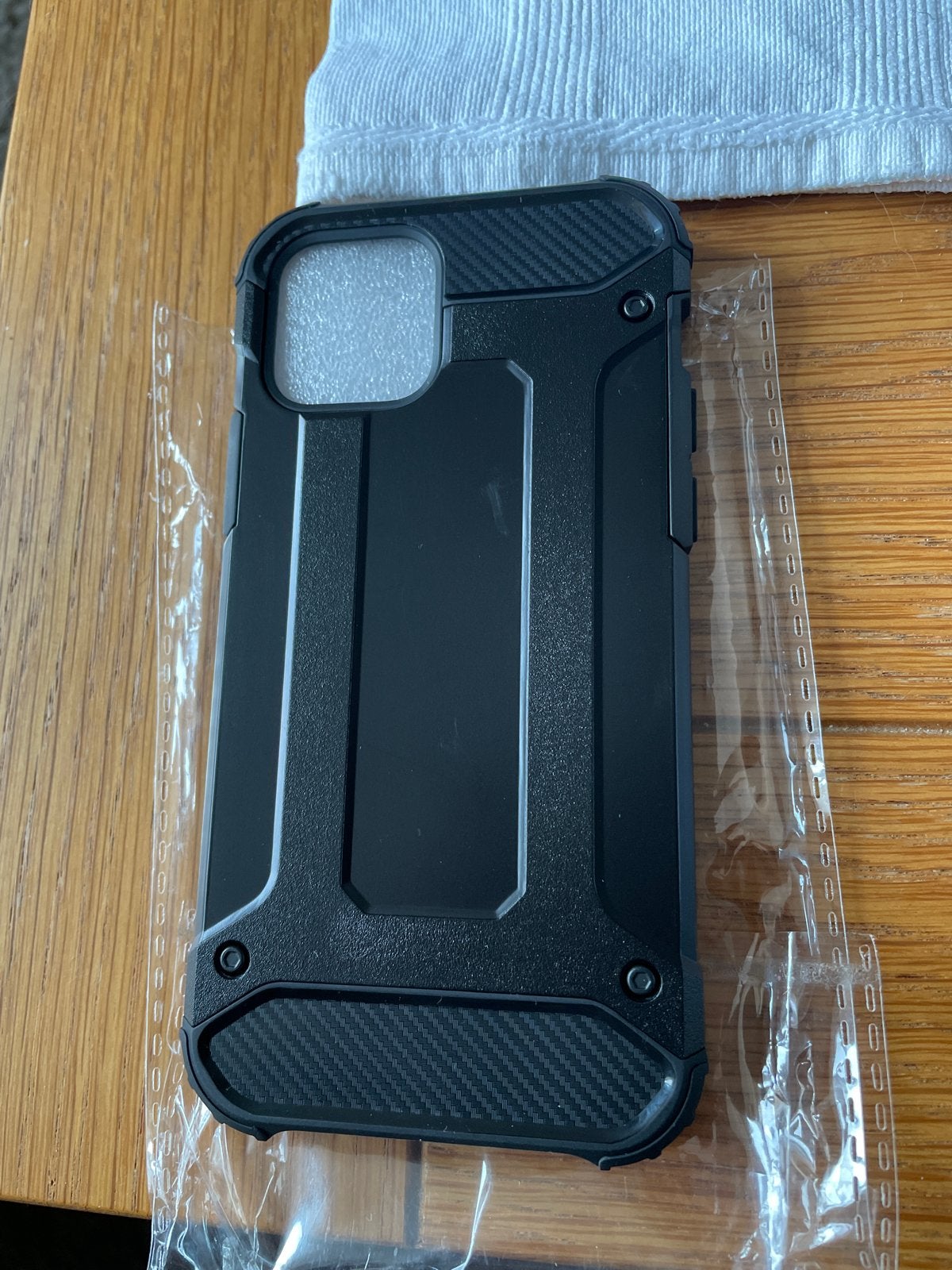 Robuust Bumper Hoesje voor iPhone 12 & 12 Pro - Zwart, Kunststof, Zwart, Nieuw, Hoesje of Tasje