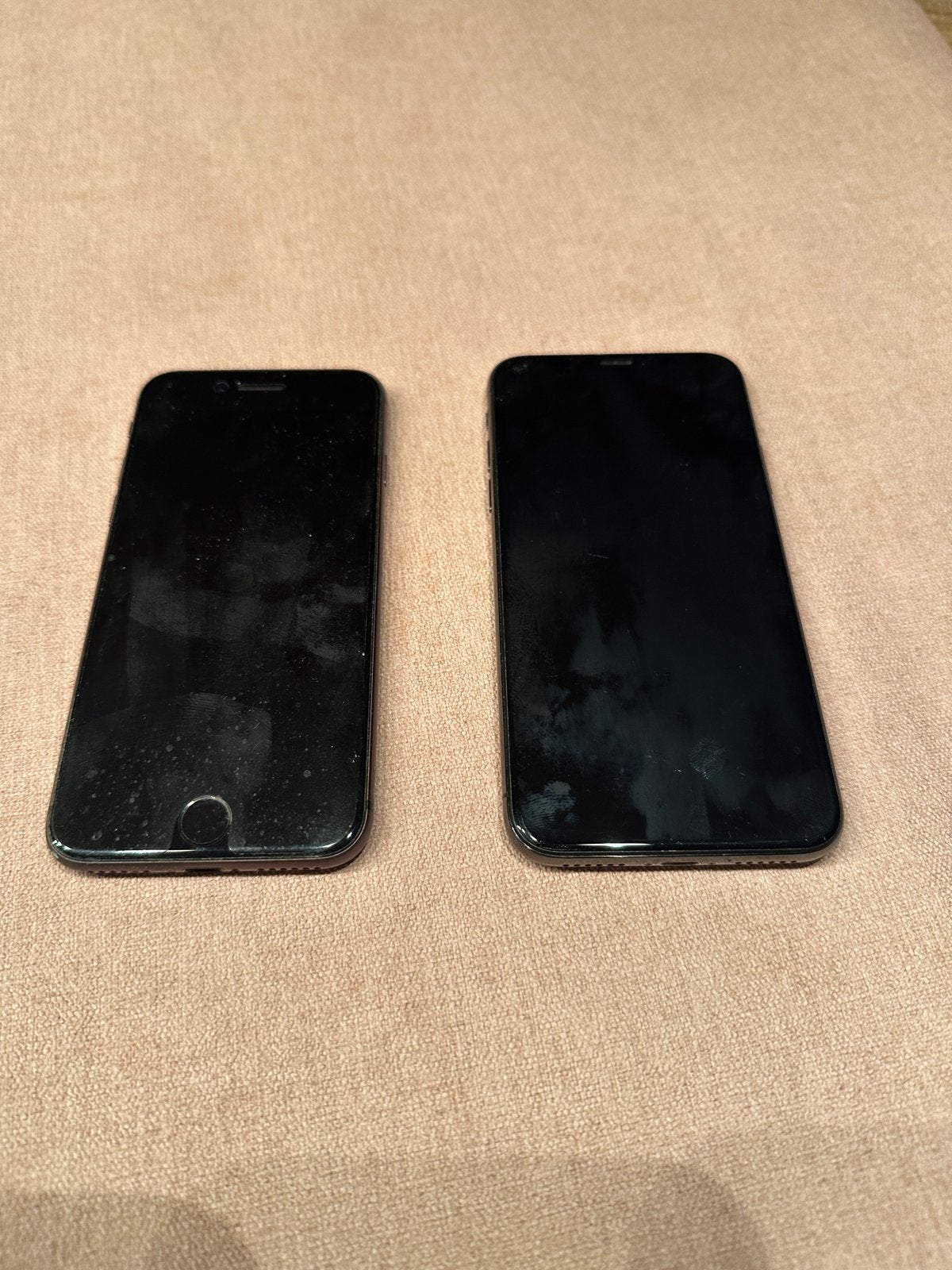 Twee iPhones: iPhone 8 en iPhone X Gebruikt, Gebruikt, 75 %, Zwart, Ophalen of Verzenden