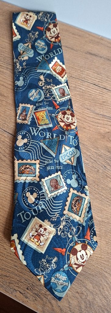 Vintage Zijden Disney Mickey Mouse Stropdas - Zeldzaam, Ophalen of Verzenden, Mickey Mouse, Gebruikt, Kleding of Textiel