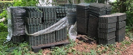Grasmatten / grastegels, Ophalen, Gebruikt