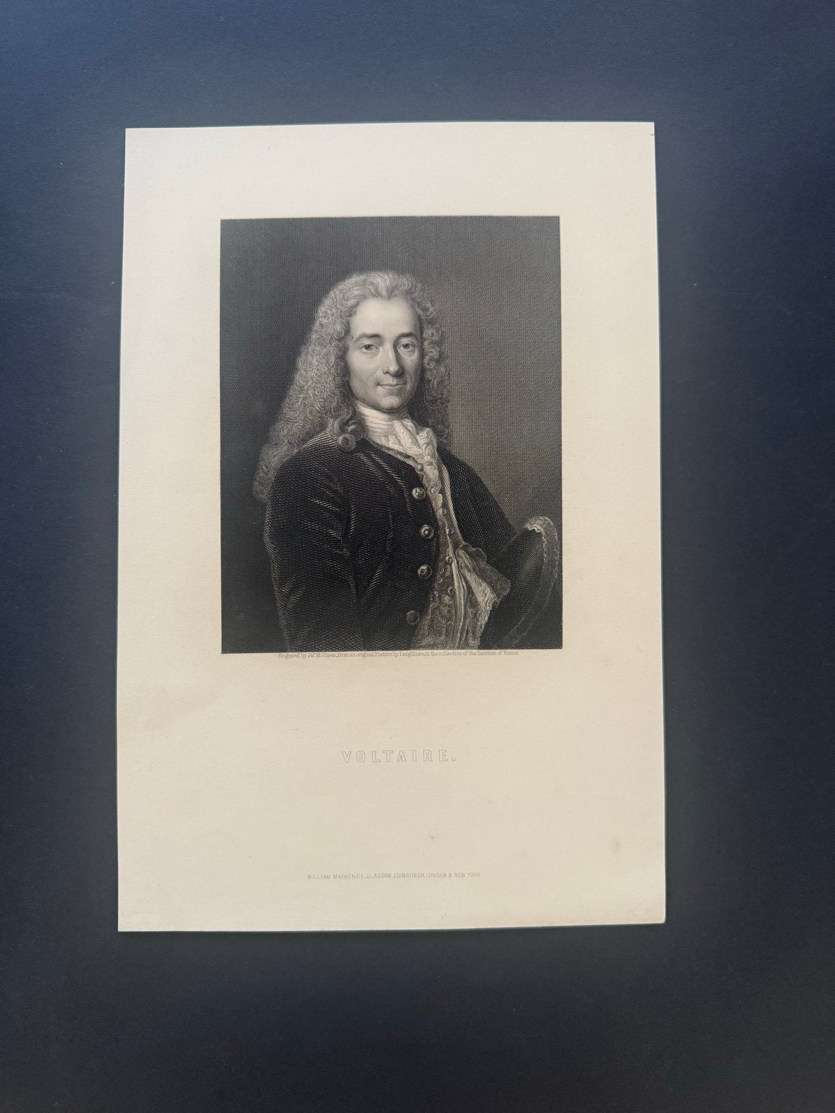 Antieke Gravure Voltaire - Frans Filosoof & Schrijver, 1800 - 1899, Portret, Ophalen of Verzenden, Gravure