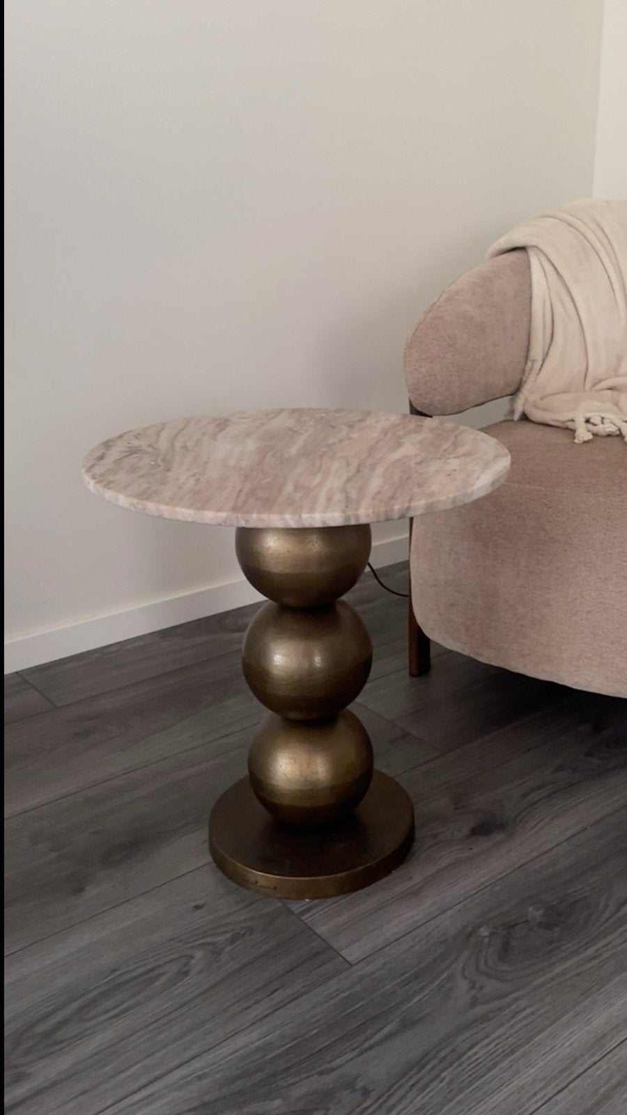 Richmond Bijzettafel Barley Toronto Marmer Ø45cm, 45 tot 60 cm, Overige materialen, Minder dan 55 cm, Rond