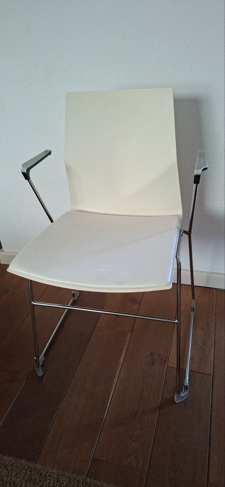 Heel mooi Fourdesign stoel chrome/ kunststof off white, Ophalen, Gebruikt, Wit, Design