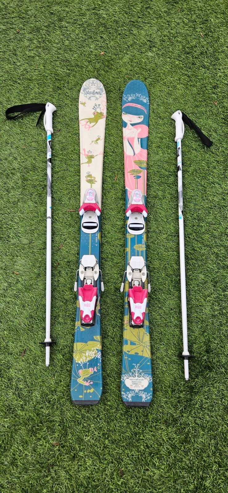 Wed'ze Starliner Junior ski's met stokken - 110 cm, Sport en Fitness, Skiën en Langlaufen, Overige merken, Gebruikt, 100 tot 140 cm