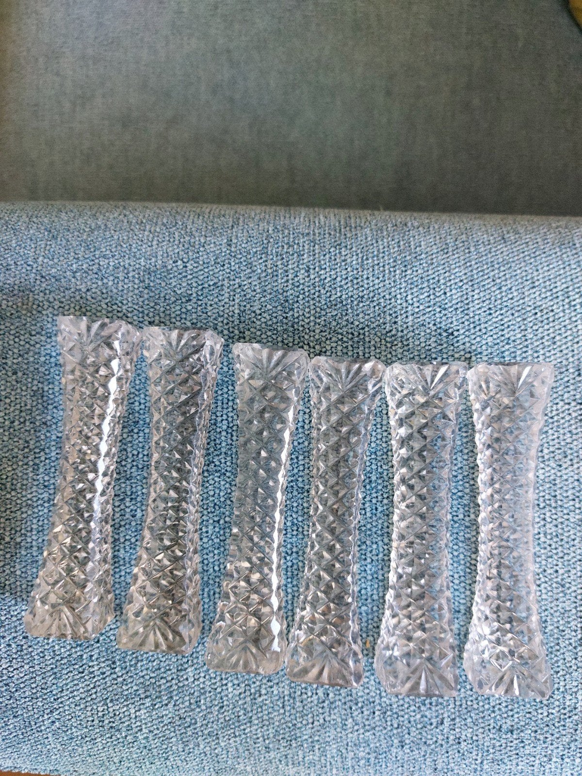 6 glazen messenleggers, Antiek en Kunst, Antiek | Glas en Kristal, Ophalen of Verzenden