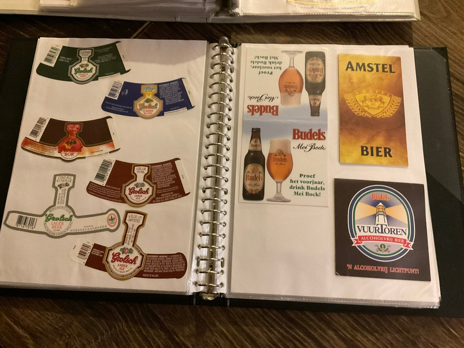 Verzameling  Bier etiketten en Bier ansichtkaarten 2 ordner, Verzamelen, Biermerken, Ophalen of Verzenden, Gebruikt, Overige typen