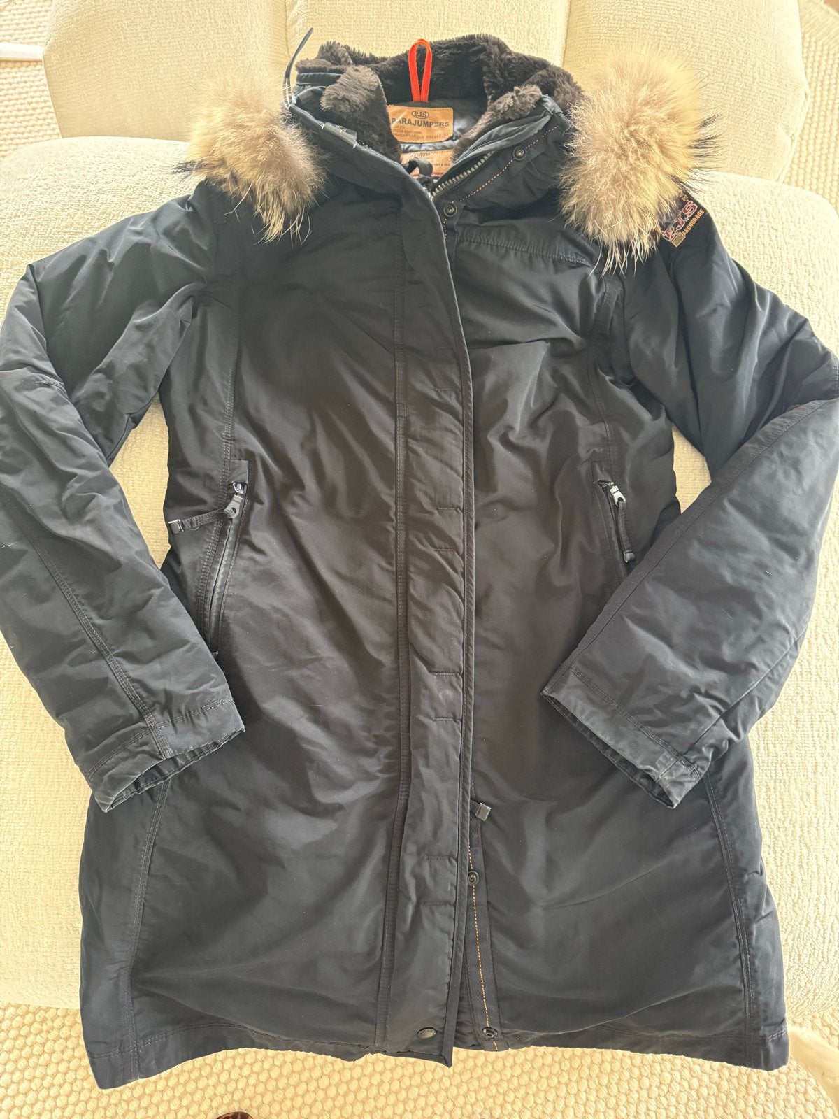 Parajumpers Winterjas donkerblauw dons met Bontkraag Maat M, Kleding | Dames, Jassen | Winter, Ophalen of Verzenden, Gedragen