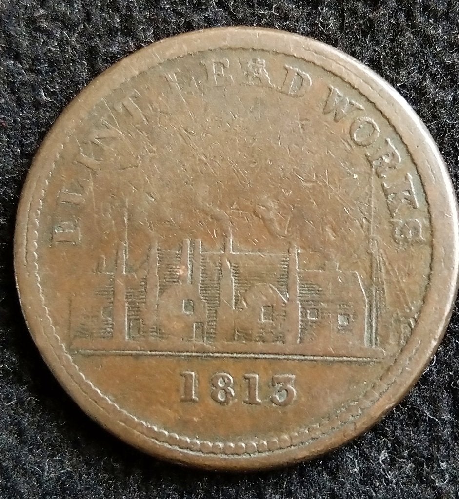 Engeland penny token 1813 Flint Lead Works, Ophalen of Verzenden, Overige landen, Losse munt