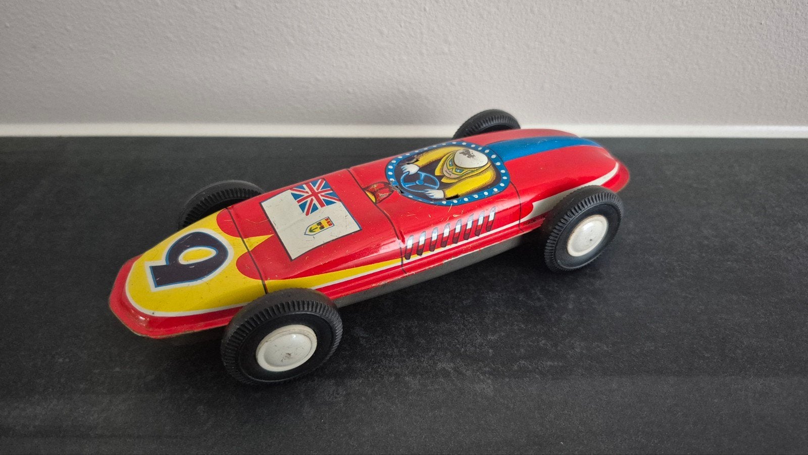 Vintage Blikken Raceauto Engeland #9 - Gemaakt in Japan, Ophalen of Verzenden, Gebruikt
