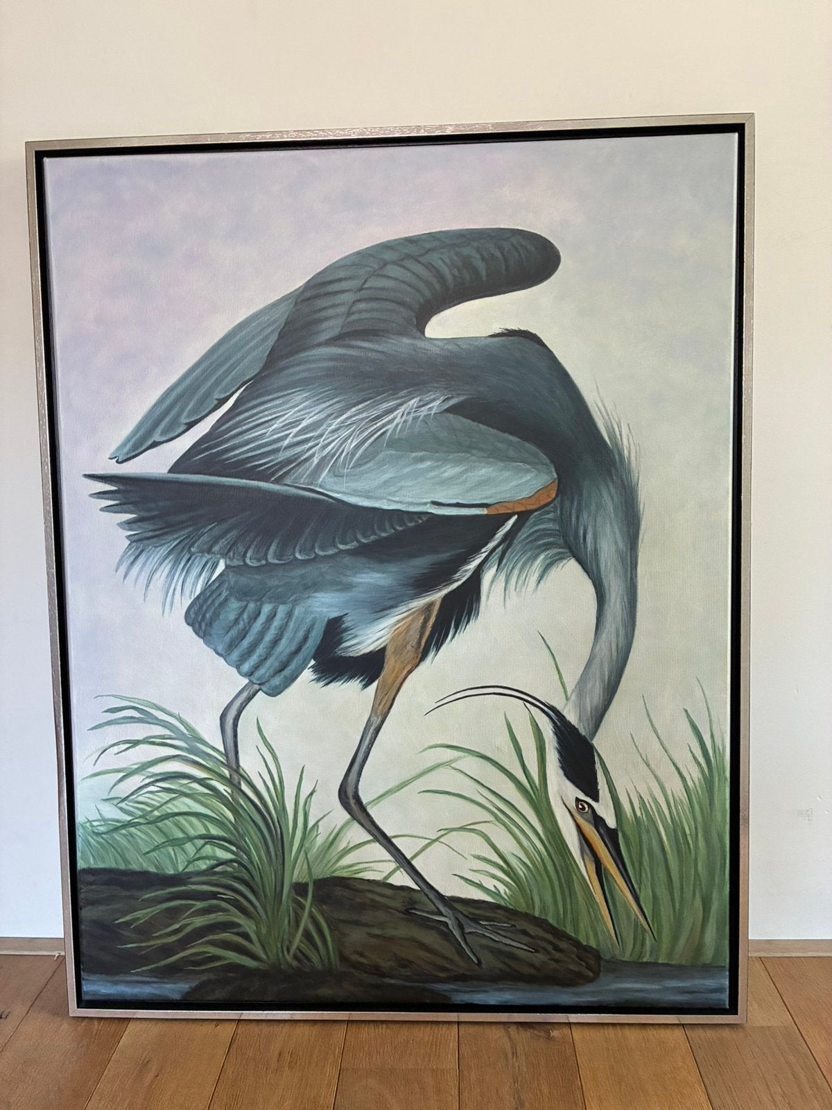 Schilderij Reiger, Ophalen
