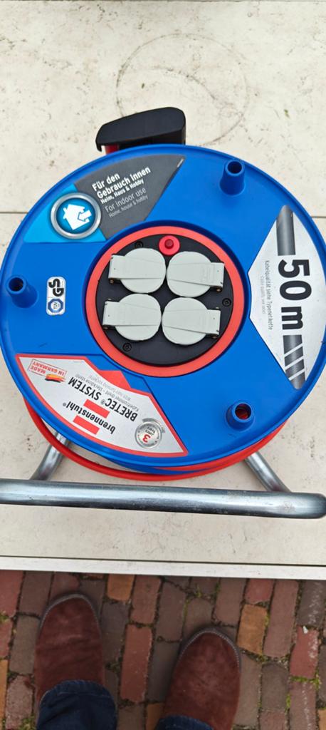 Kabel haspel 50 meter ip20, Ophalen of Verzenden, Kabel of Snoer