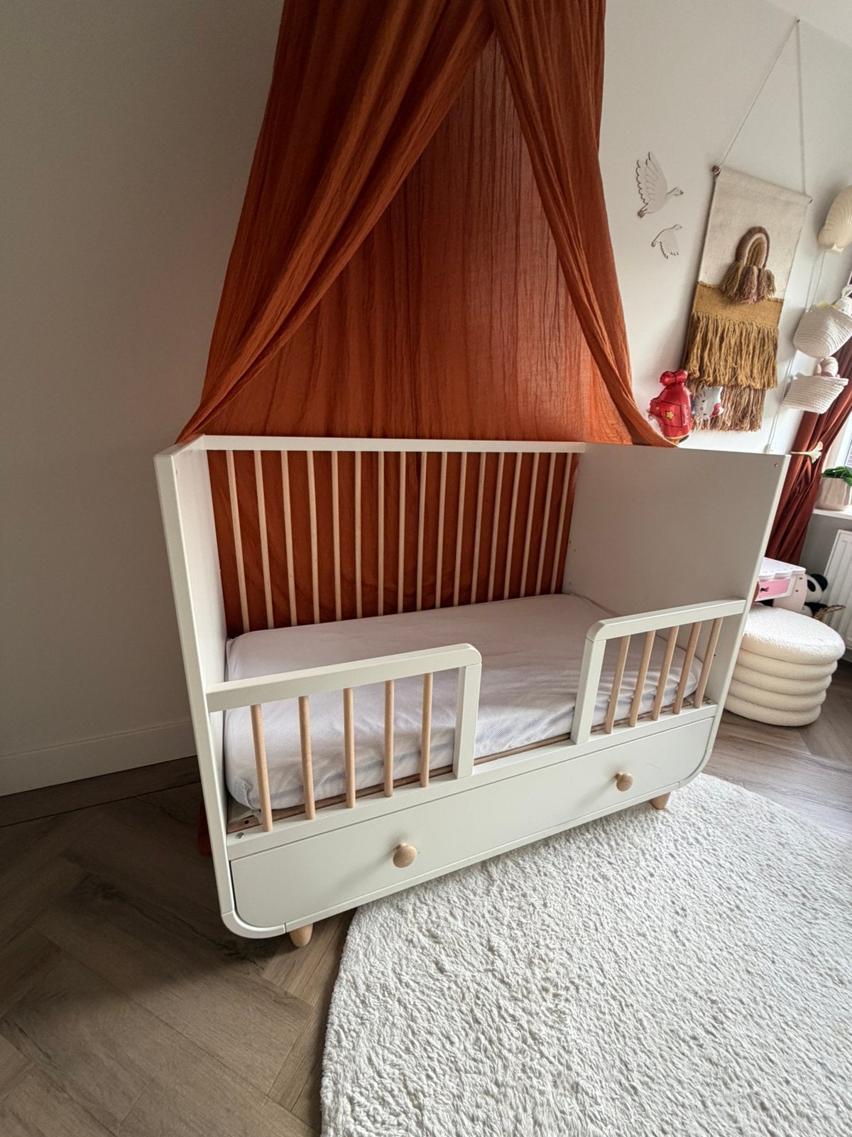 IKEA Myllra ledikant inclusief complete slaapset, Ophalen, Zo goed als nieuw, Minder dan 140 cm, Matras