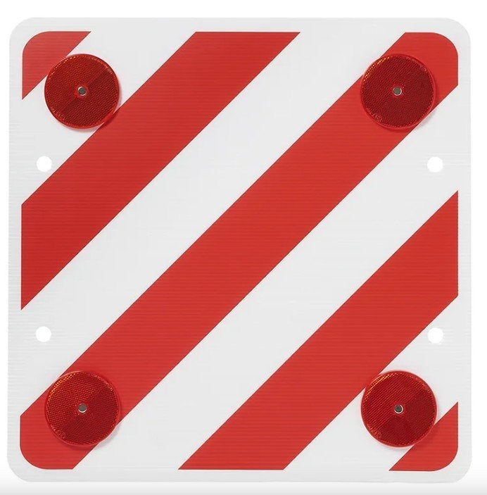 Markeringsbord kunststof 50 x 50cm met reflectoren, Caravans en Kamperen, Ophalen of Verzenden, Nieuw