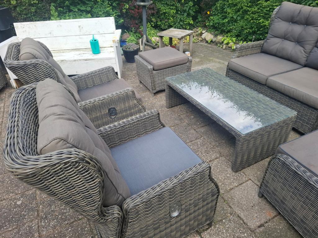 Prachtige Lounge Diningset, Tuin en Terras, Tuinsets en Loungesets, Zo goed als nieuw, Loungeset, Wicker, 5 zitplaatsen, Bank