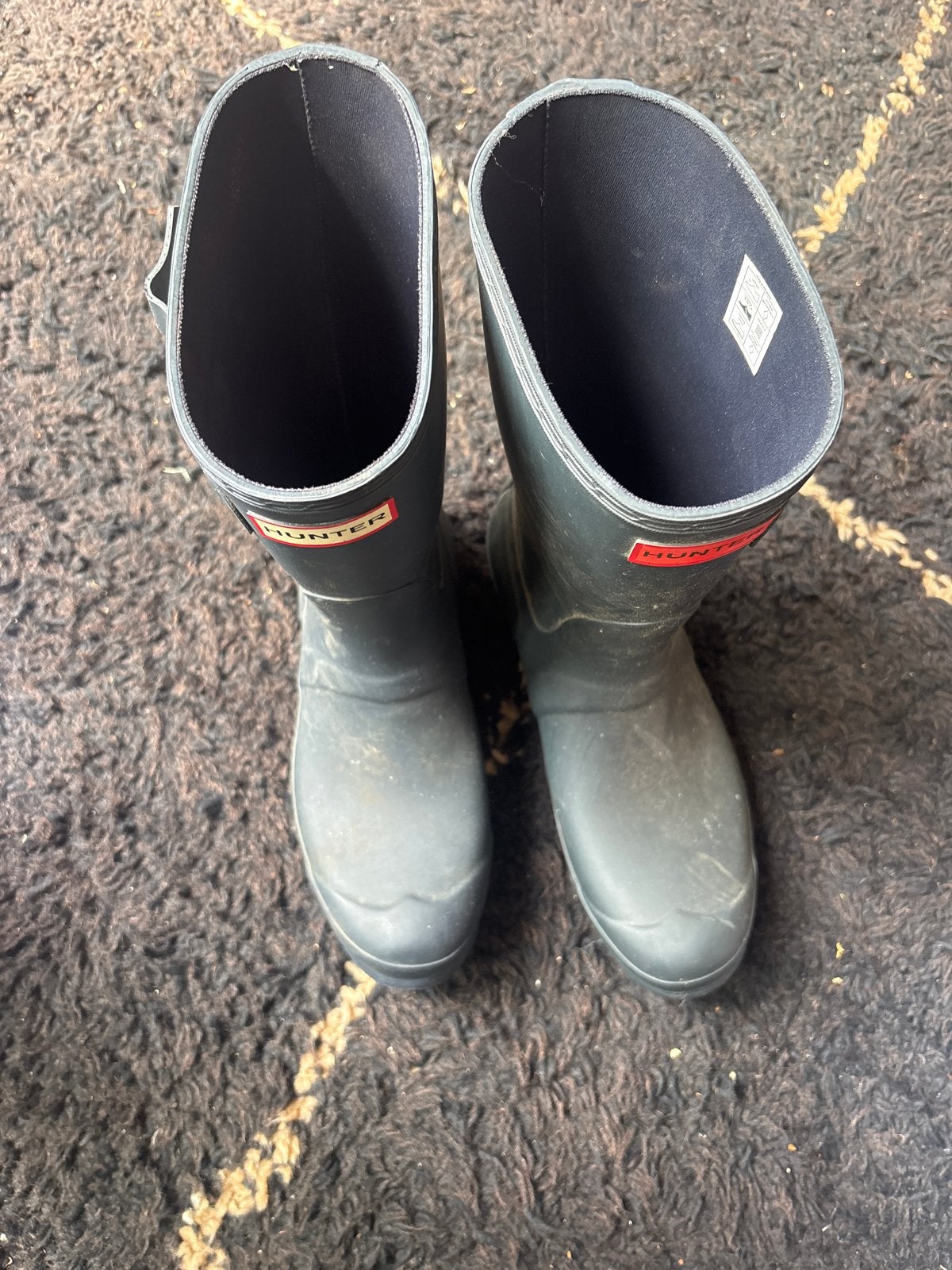 Hunter regenlaarzen maat 40-41, Kleding | Dames, Schoenen, Ophalen of Verzenden, Gedragen, Zwart, Regenlaarzen