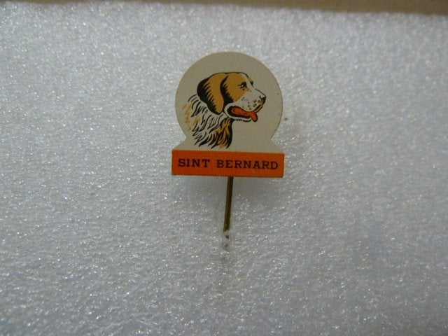Vintage Sint Bernard Speldje, Ophalen of Verzenden, Gebruikt, Dier of Natuur, Speldje of Pin