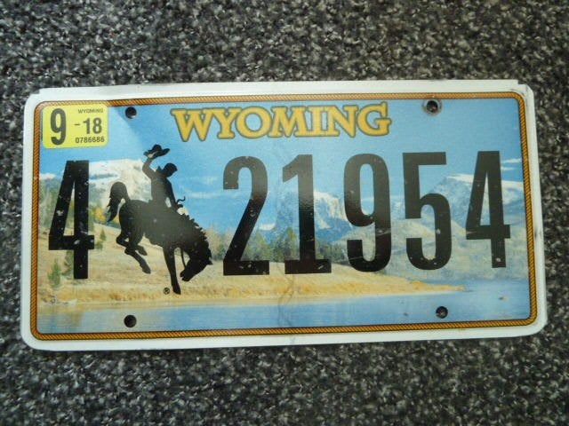 Kentekenplaat licenseplate Wyoming 2018 USA, Verzenden, Gebruikt, Auto's