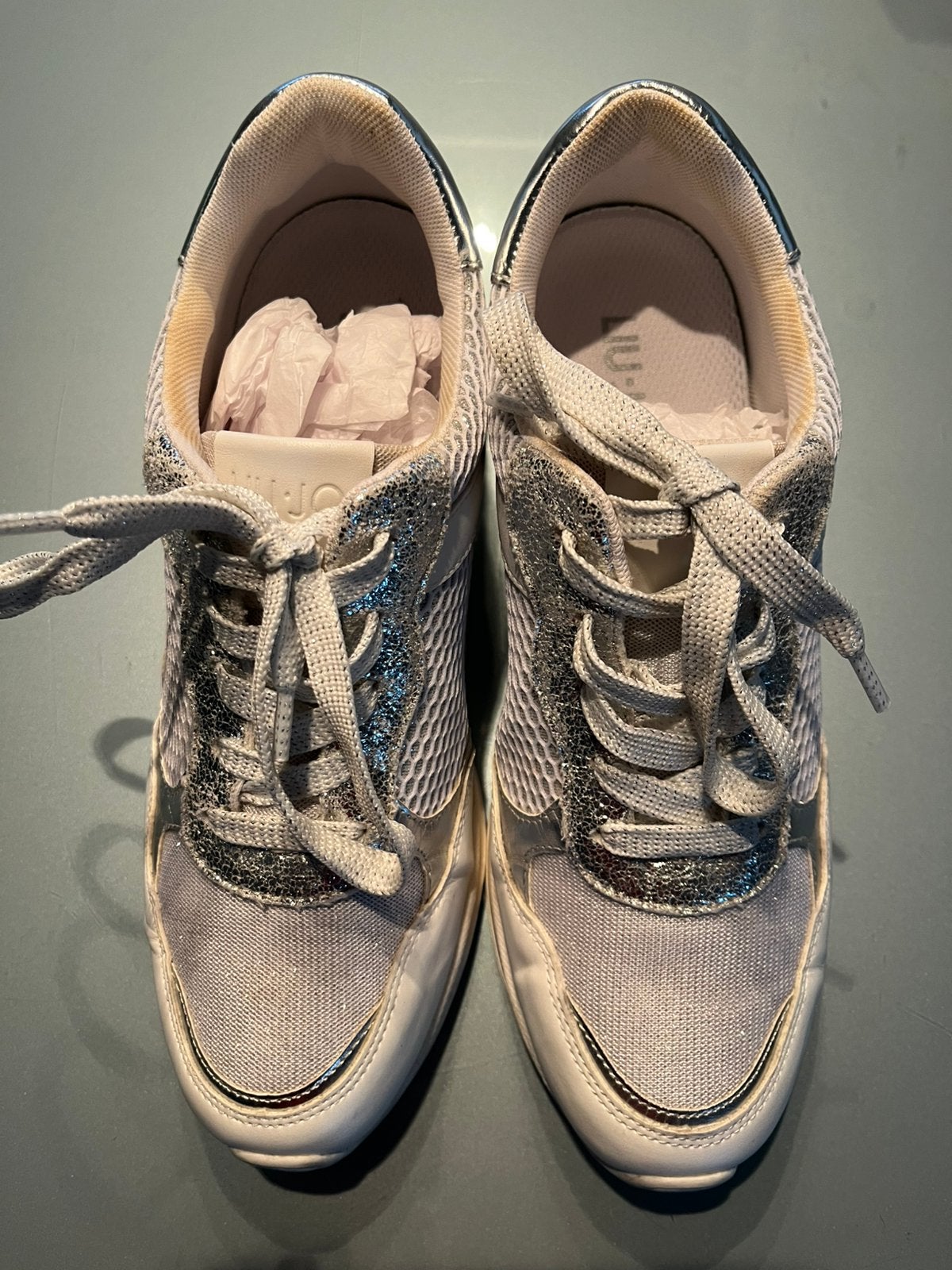 Liu jo sneakers wit silver maat 38, Wit, Ophalen of Verzenden, Sneakers of Gympen, Zo goed als nieuw