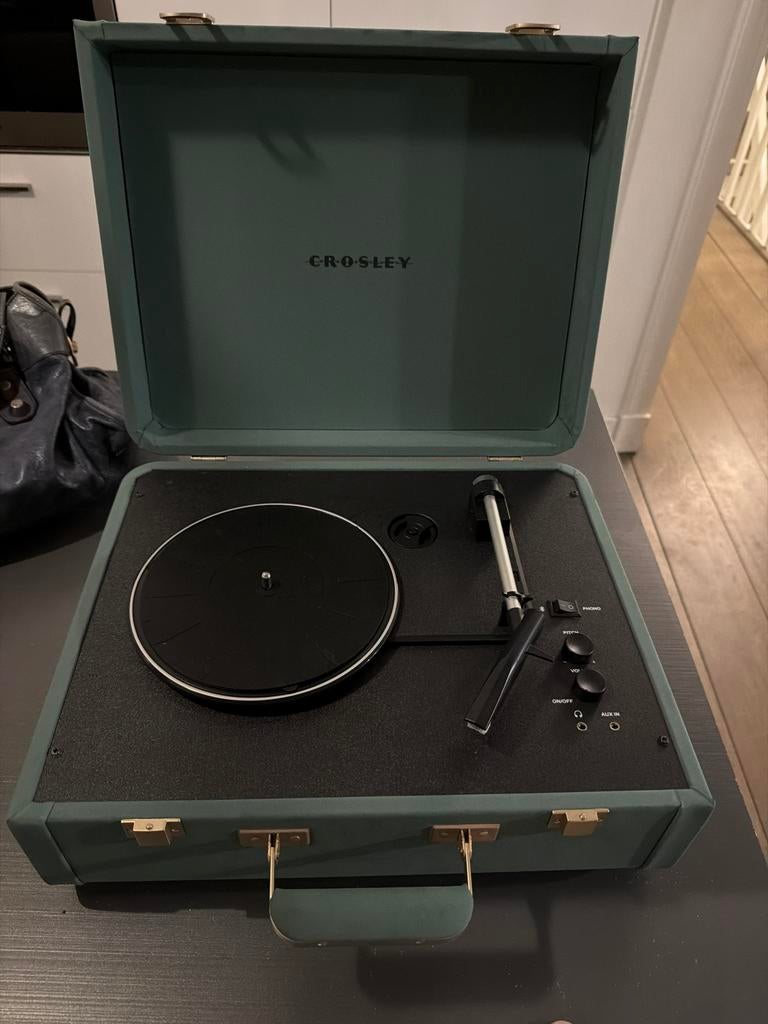 Crosley Platenspeler Koffer Model - Groen, Zo goed als nieuw, USB-aansluiting, Platenspeler, Ophalen