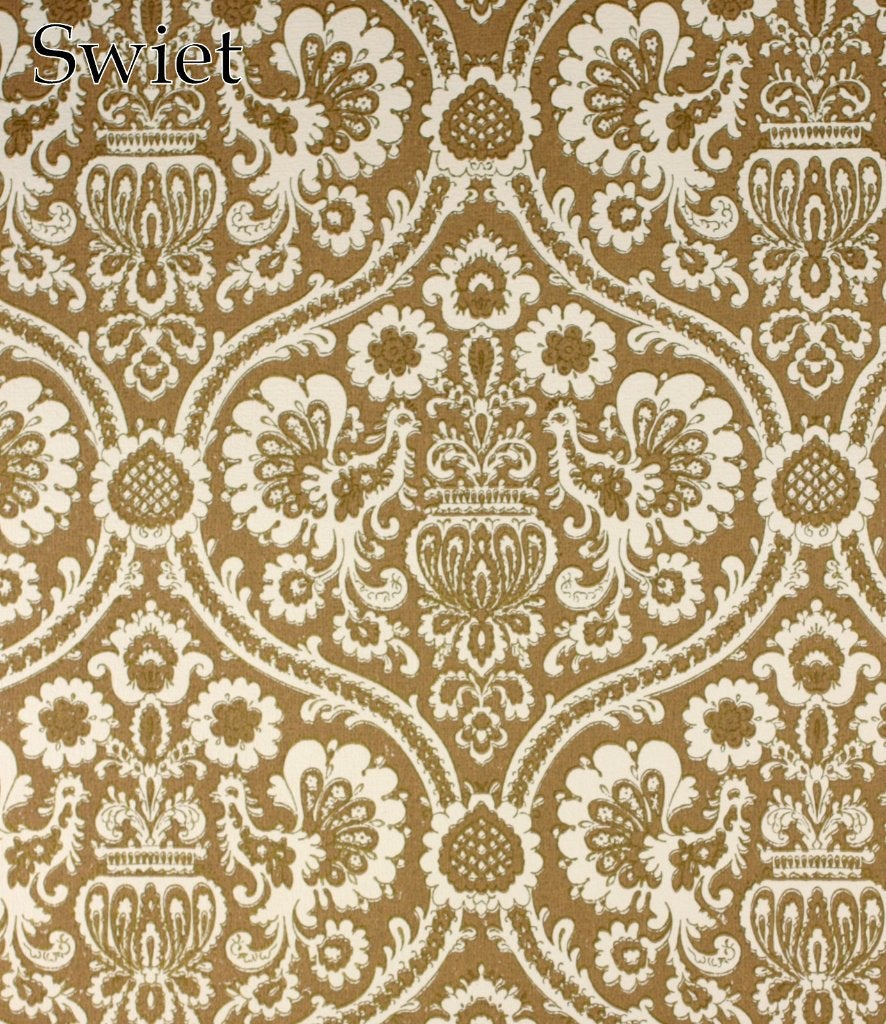 6648 klassiek barok vintage wallpaper bruin wit goud swiet, Ophalen of Verzenden, Bruin