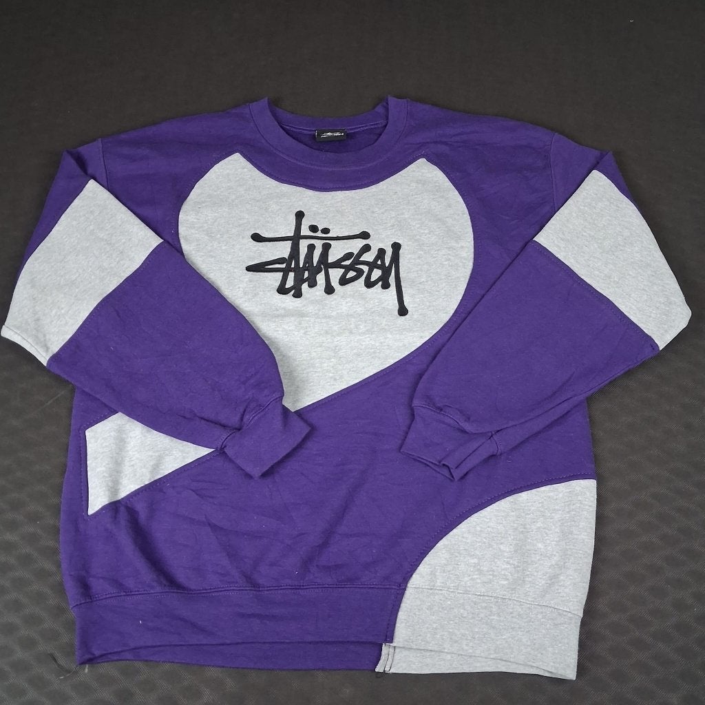 Stüssy sweater | Paars/grijs | XL, Stussy, Maat 56/58 (XL), Ophalen of Verzenden, Zo goed als nieuw