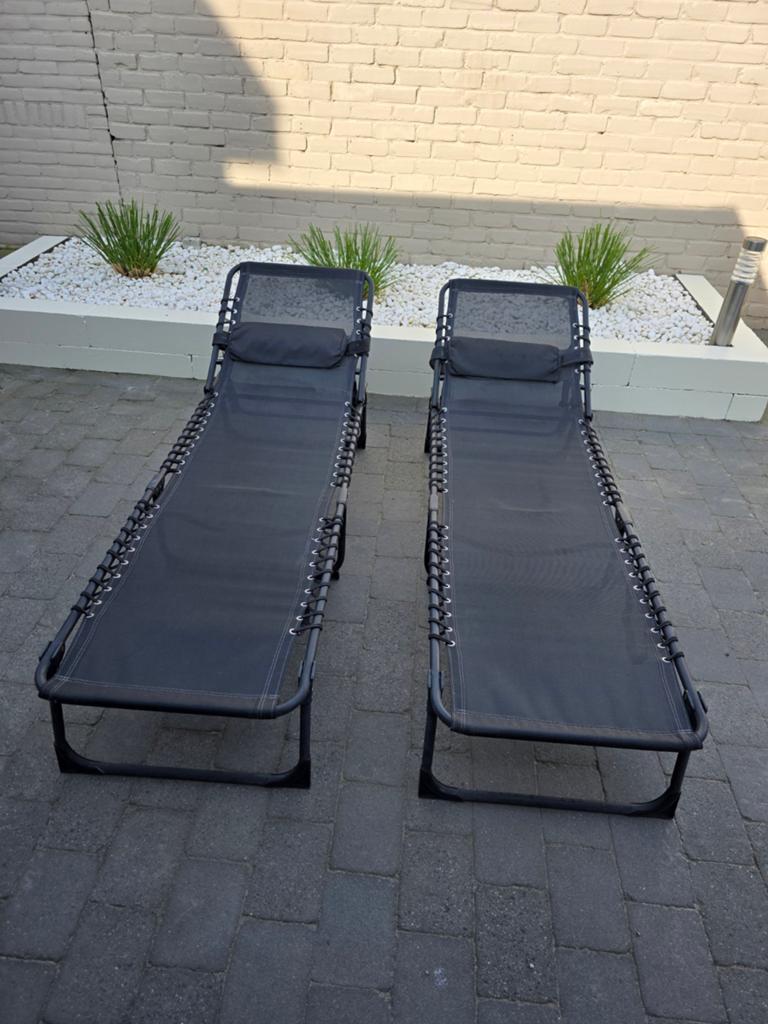 Ligbed 2 stuks opvouwbaar, Tuin en Terras, Ligbedden, Ophalen of Verzenden, Aluminium