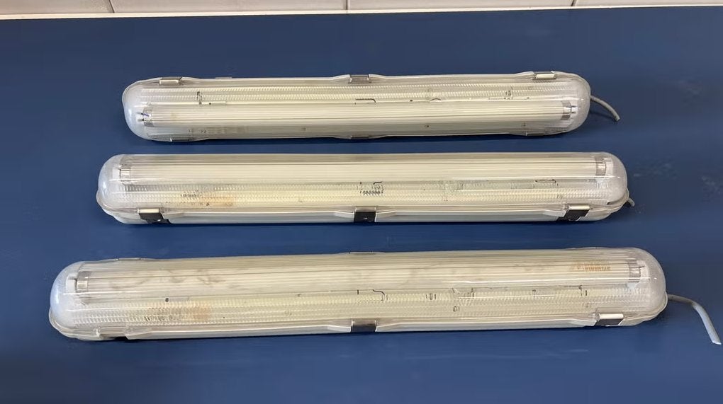 TL armatuur 3x, 65 cm. 18W. IP65, Ophalen of Verzenden, Gebruikt, Minder dan 50 watt, Armatuur