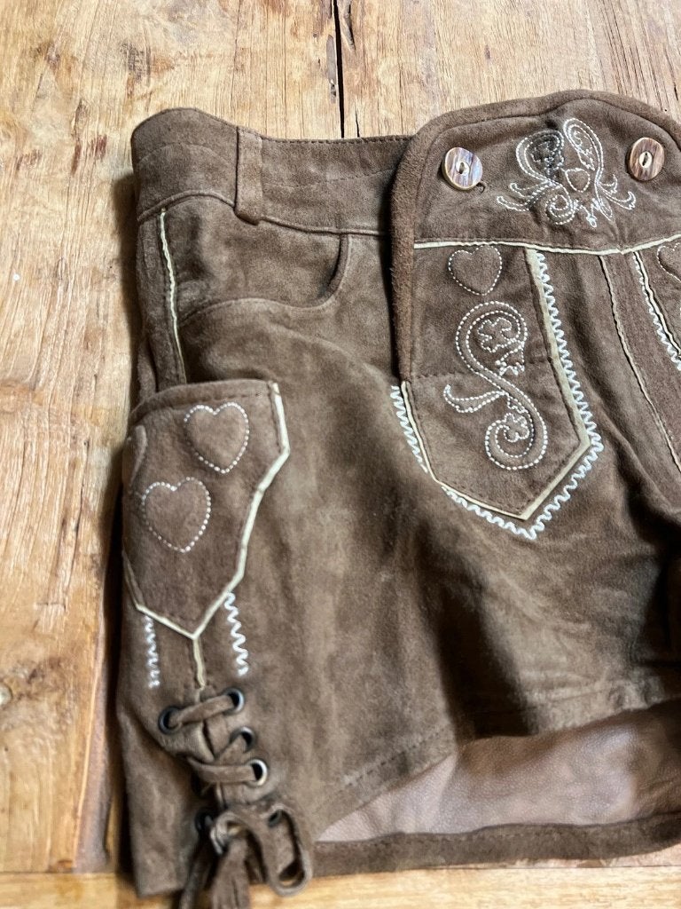 Dames Lederhosen mt 38, Kleding | Dames, Maat 38/40 (M), Bruin, Djt@dejuistetoon.eu, Ophalen of Verzenden