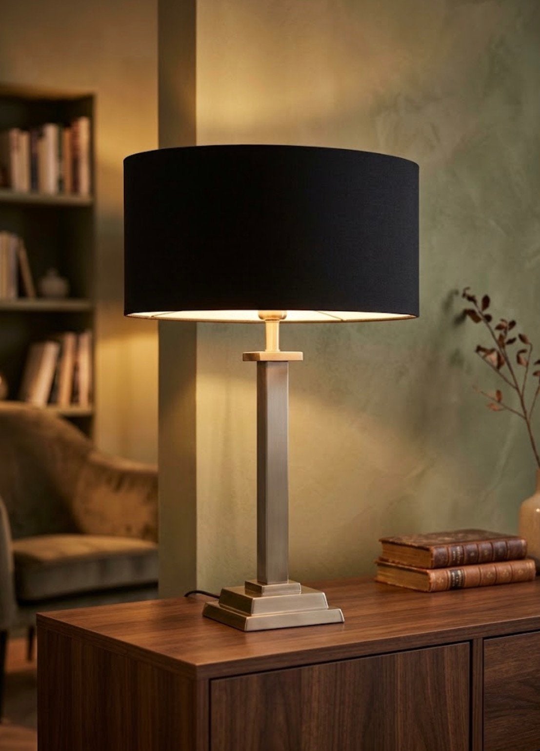 Schemerlamp, Ophalen, Met schakelaar, E27 (groot), Zwart