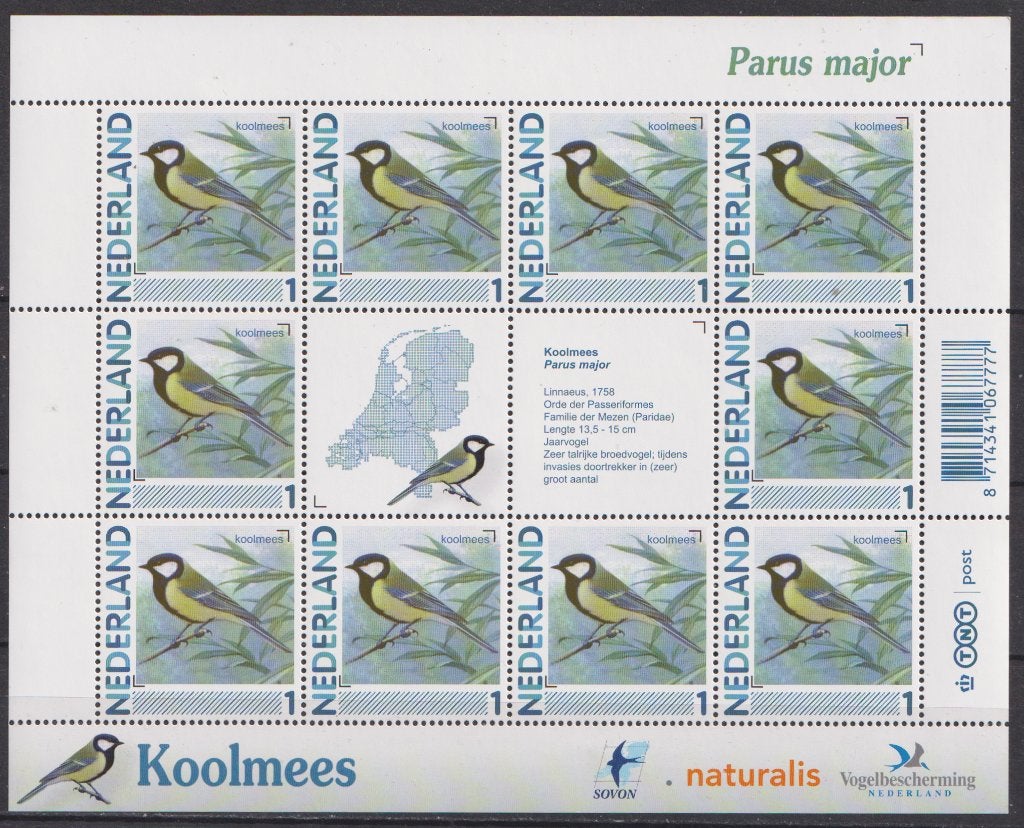 Koolmees blok No.2791 XXX. ADV. no.40 D., Postzegels en Munten, Postzegels | Nederland, Verzenden, Na 1940, Postfris