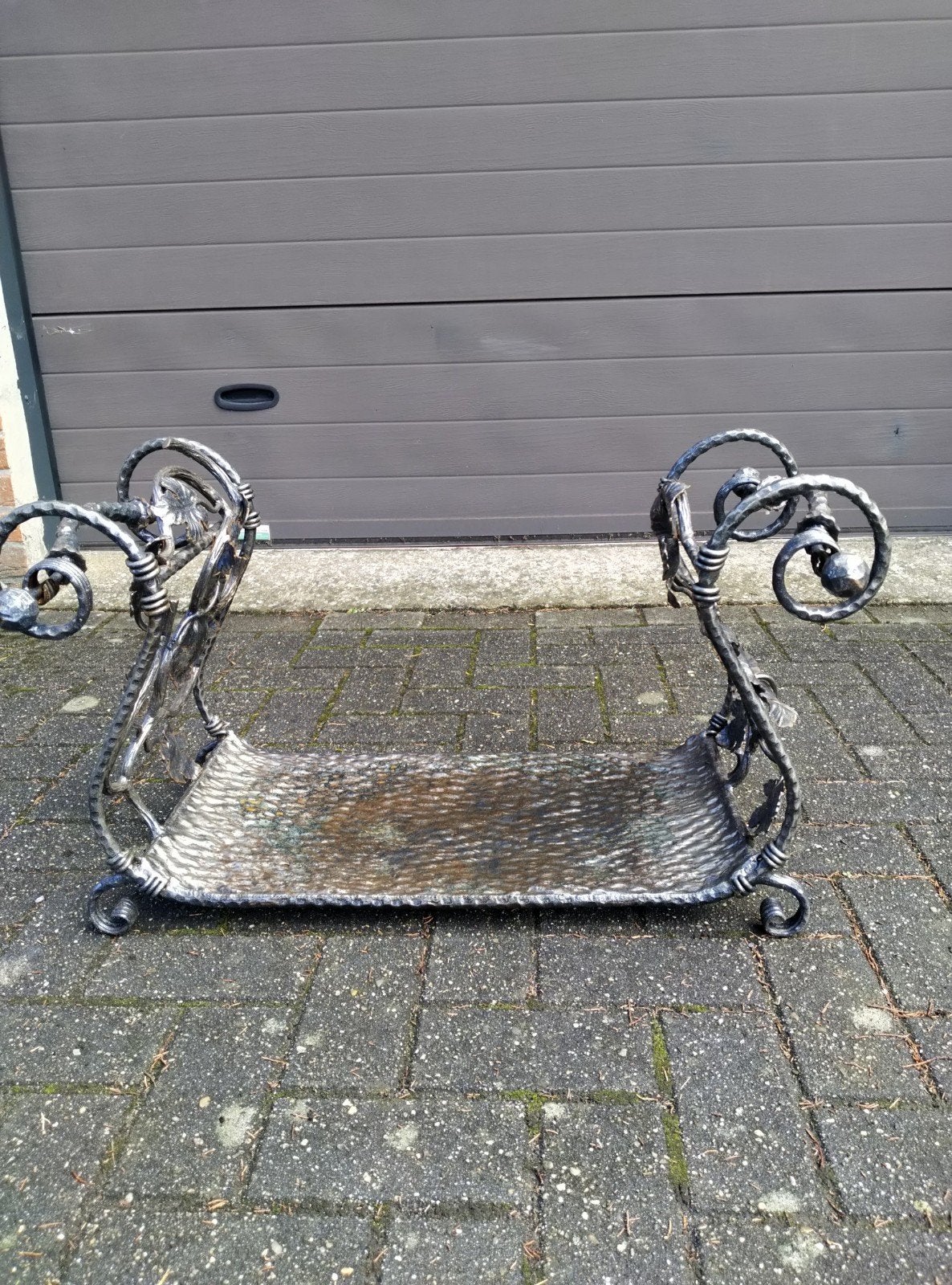 Vintage ijzeren brandhout rek, heel apart!, Ophalen