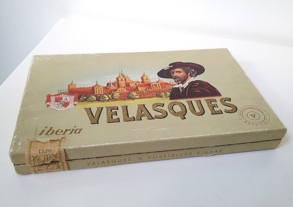 antieke sigarendoos van Velasques Iberia, incl 4 sigaren, Verzenden, Gebruikt, Overige