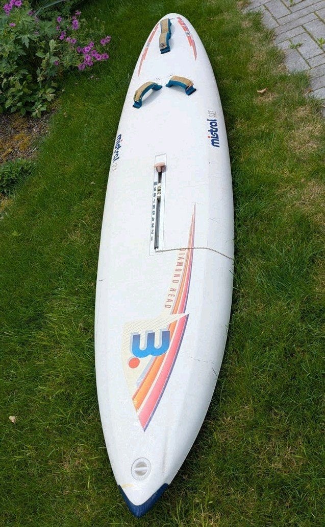Mistral Diamond Head Windsurfplank met zeil, Watersport en Boten, Mistral, Gebruikt, Minder dan 250 cm, Plank